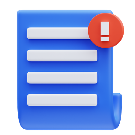 Document Warning  3D Icon