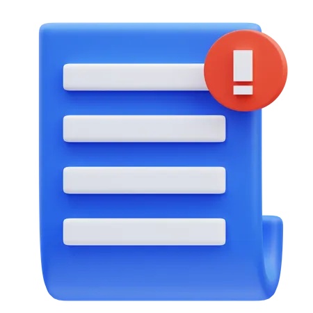 Document Warning  3D Icon