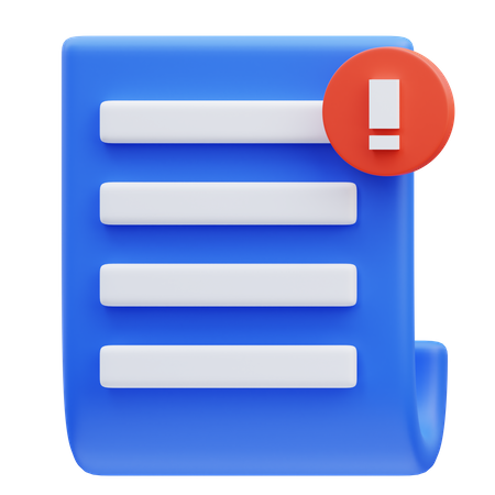 Document Warning 3D Icon
