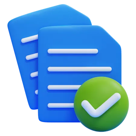 Document With A Check  3D Icon