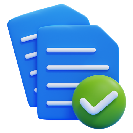 Document With A Check  3D Icon