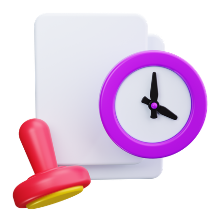 Document With Deadline Stamp  3D Icon