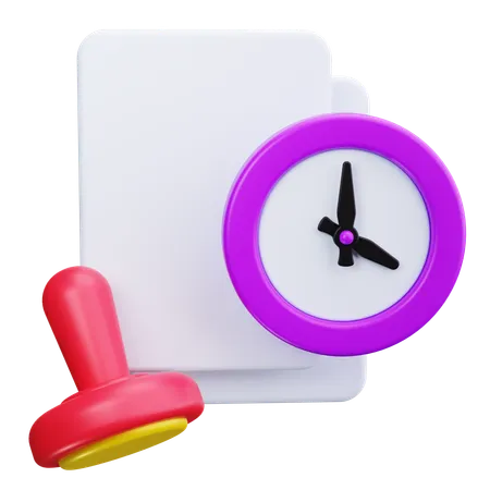 Document With Deadline Stamp  3D Icon