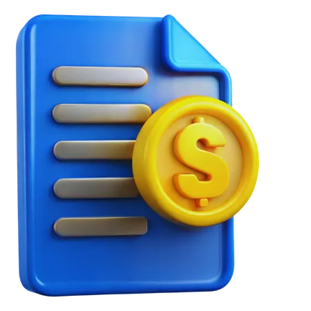 Document with Dollar Sign  3D Icon