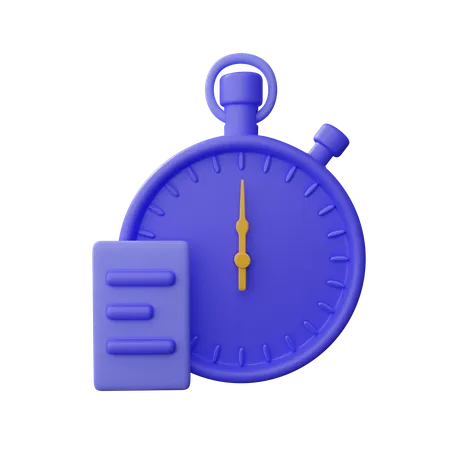 Document With Stopwatch  3D Icon