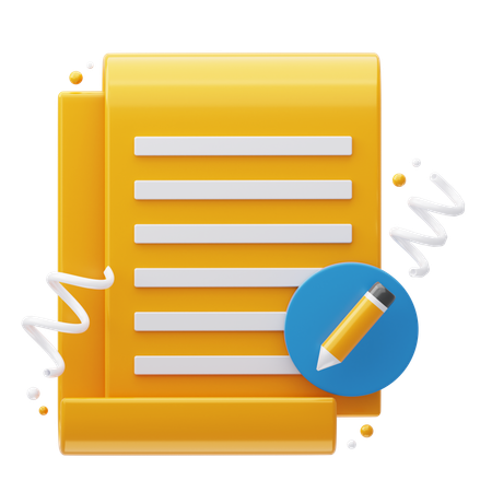 Document Write  3D Icon