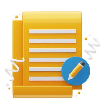 Document Write  3D Icon