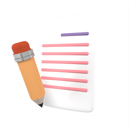 Document Writing  3D Icon