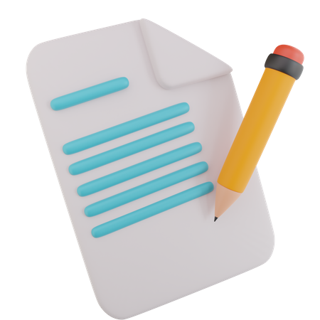 Document writing  3D Icon