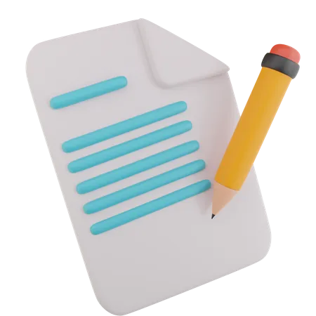 Document writing  3D Icon