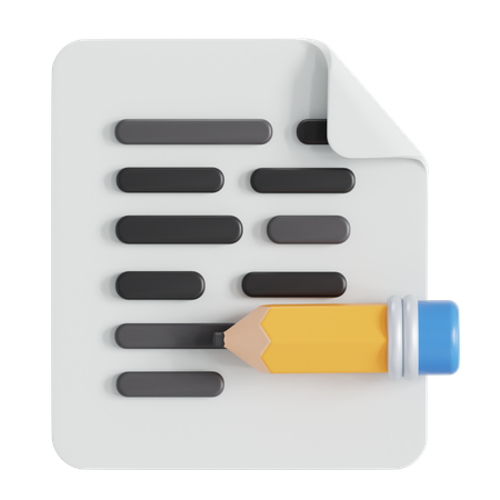 Document writing  3D Icon