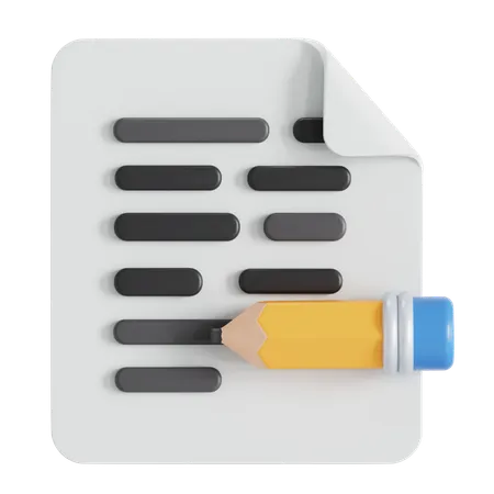 Document writing  3D Icon