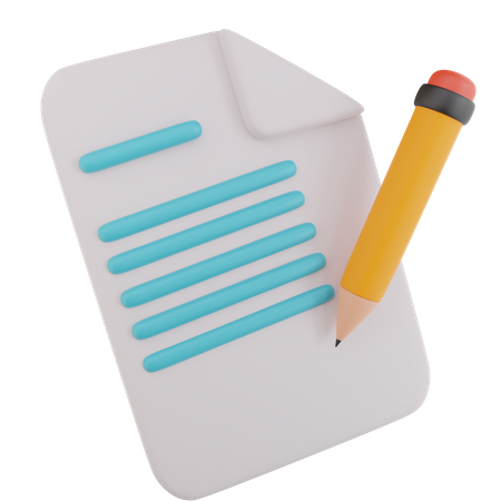 Document writing  3D Icon