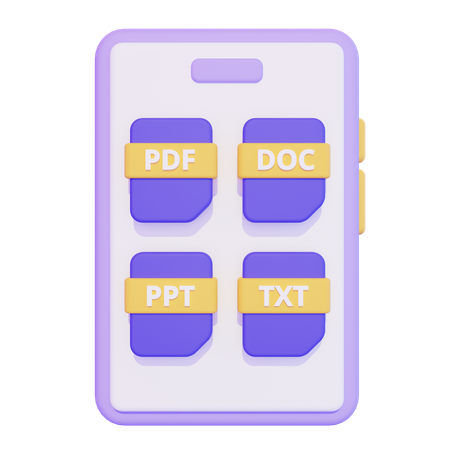 Documentación de datos en línea en un teléfono inteligente  3D Icon