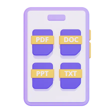 Documentación de datos en línea en un teléfono inteligente  3D Icon