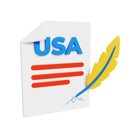 Documento de acordo dos EUA  3D Icon