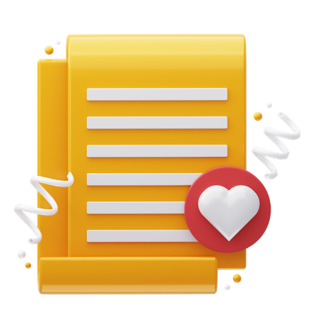 Documento amor  3D Icon