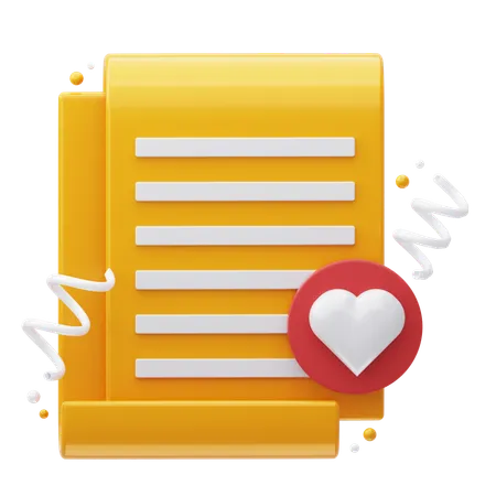 Documento amor  3D Icon