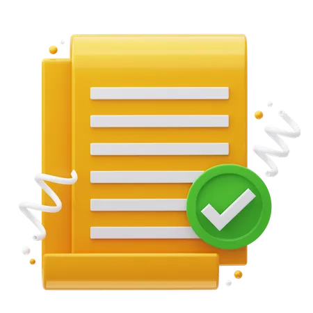 Documento aprovado  3D Icon