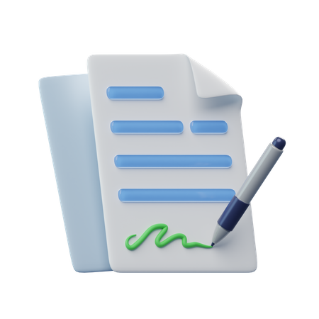 Documento assinado  3D Icon