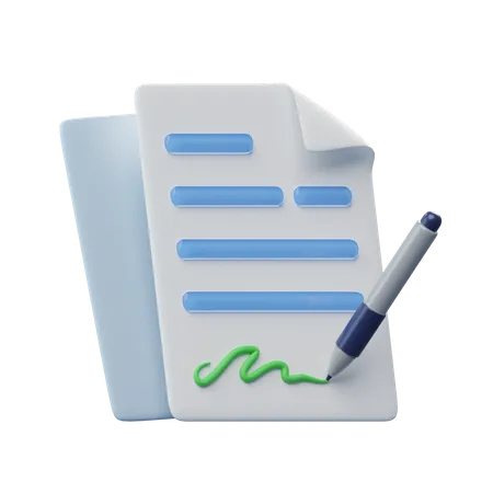 Documento assinado  3D Icon