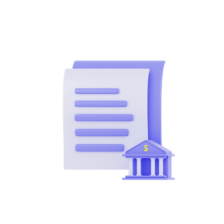 Documento bancário  3D Icon