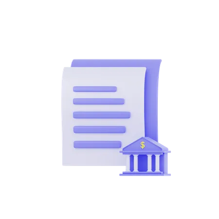 Documento bancário  3D Icon