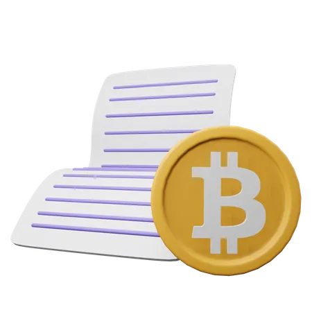 Documento técnico de bitcoin  3D Illustration