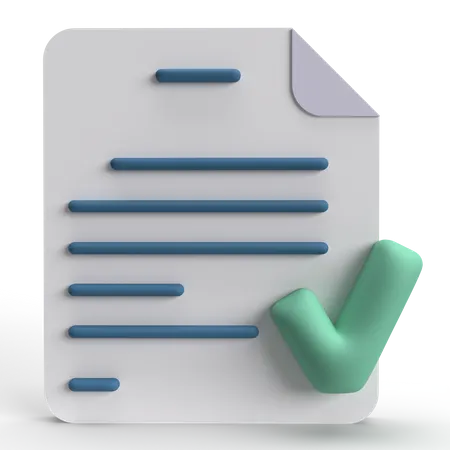 Documento revisado  3D Icon