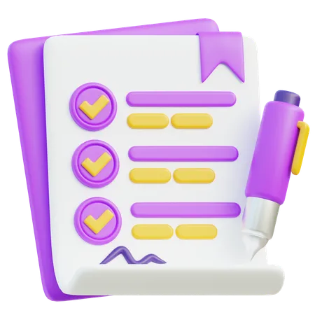 Documento de acordo  3D Icon