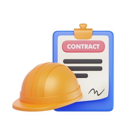 Documento de contrato de construção  3D Icon