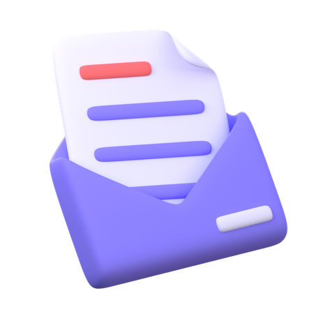 Documento de correo  3D Icon