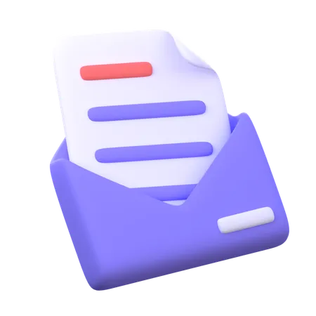 Documento de correo  3D Icon