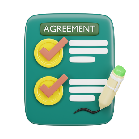 Documento de acordo  3D Icon