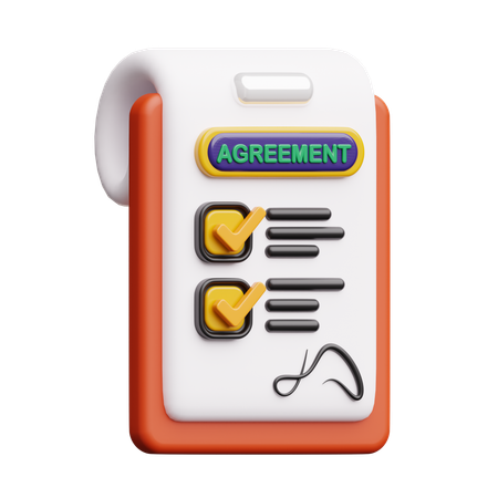 Documento de acuerdo  3D Icon