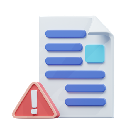 Papel de alerta de datos  3D Icon