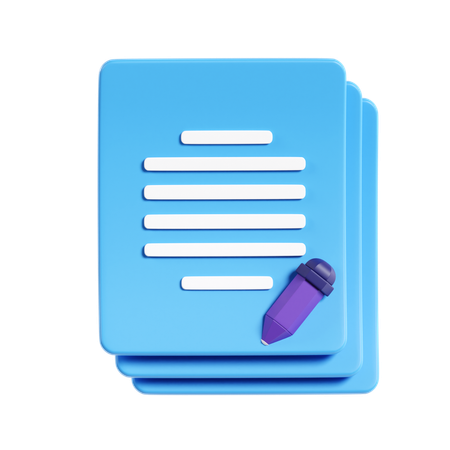 Documento de assinatura  3D Icon