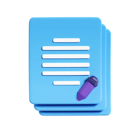 Documento de assinatura  3D Icon