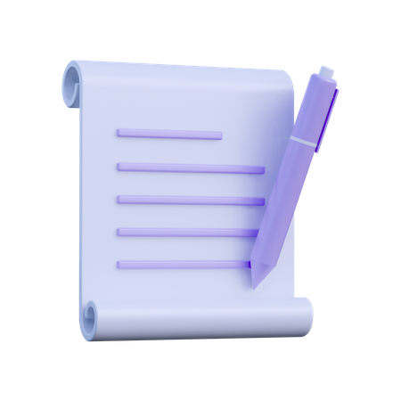 Documento de contrato  3D Icon