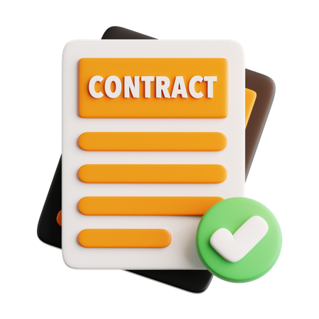 Documento de contrato  3D Icon