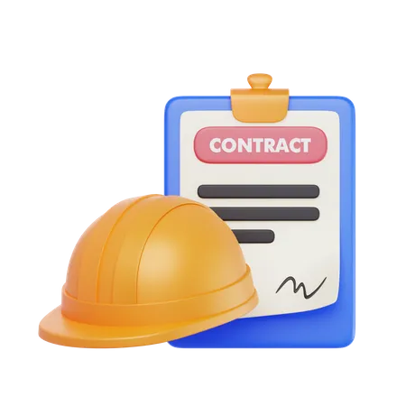 Documento de contrato de construcción  3D Icon