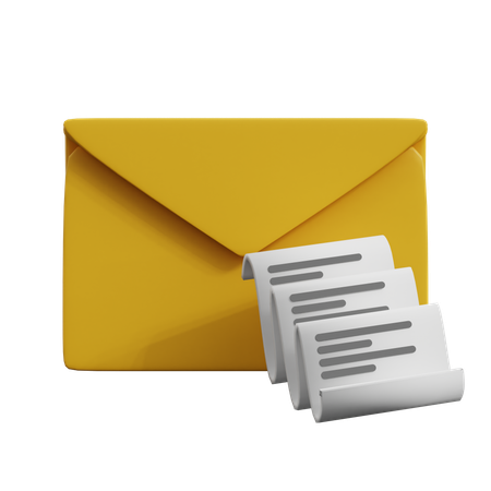 Documento de correo electrónico  3D Icon