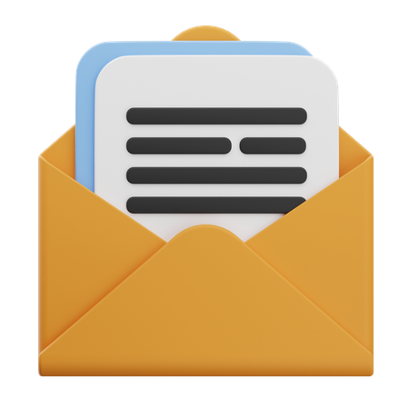 Documento de correo electrónico  3D Icon