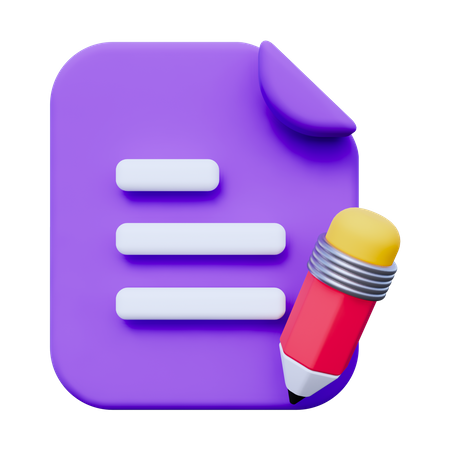 Documento de escritura  3D Icon