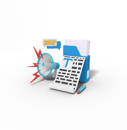 Documento de marketing  3D Icon