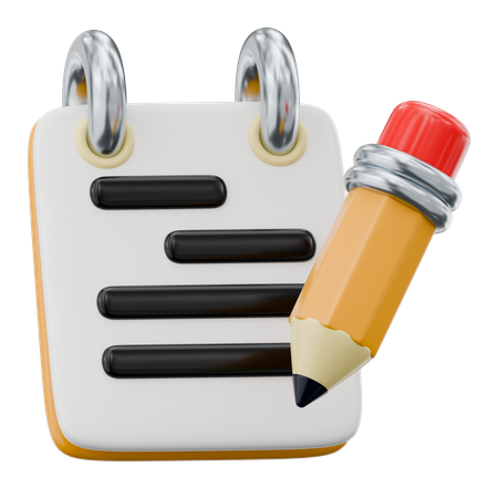 Documento de Notas  3D Icon