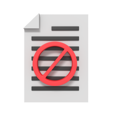 Documento de prohibición  3D Icon