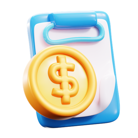 Documento de dinero  3D Icon