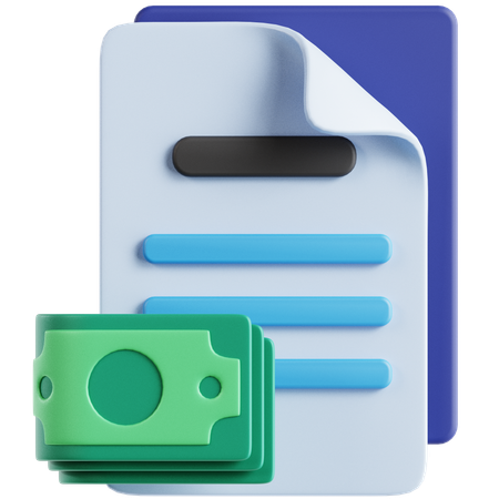 Documento de dinero  3D Icon