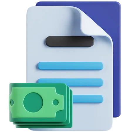 Documento de dinero  3D Icon